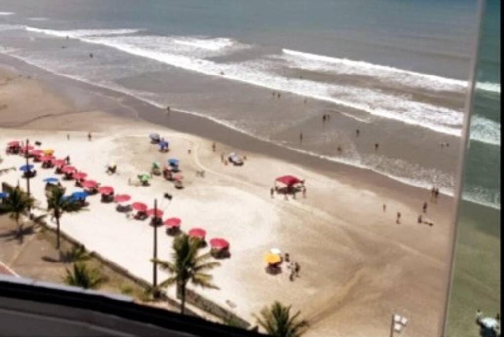 Ap Frente Mar Com Ar-Condicionado E Varanda Gourmet Mongaguá Exterior foto
